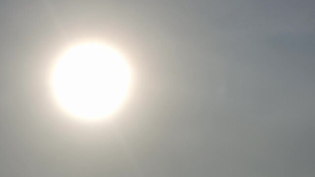 sun big fog  clouds traveling in sky background in spring season