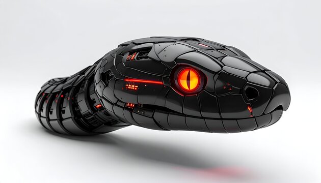 Robotic Snake with Glowing Eyes - A Futuristic Reptilian Design.