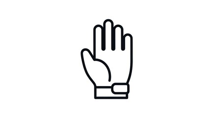 Fototapeta premium Black outline icon of a hand with open palm