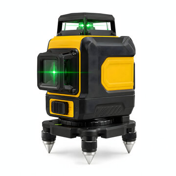 Laser level tool isolated on white background professional construction measurement equipment