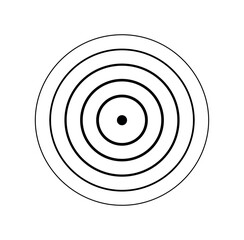 Naklejka premium Target bullseye icon. aim, goal, focus, archery, shooting, concentric rings, precision, objective. line vector illustration.