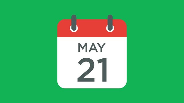 May 21 calendar icon vector