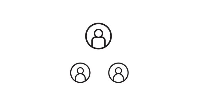 Group chat and social network icon animation isolated on white background