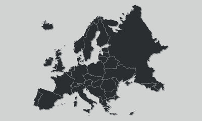 Obraz premium Europe Map Silhouette Vector illustration 