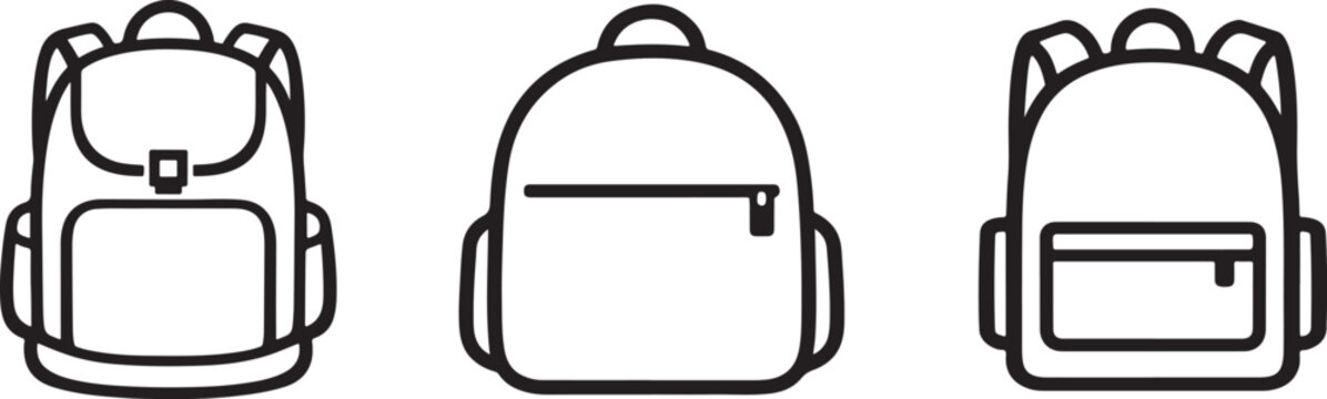 Stylish school backpack icon illustration for education and classroom learning theme