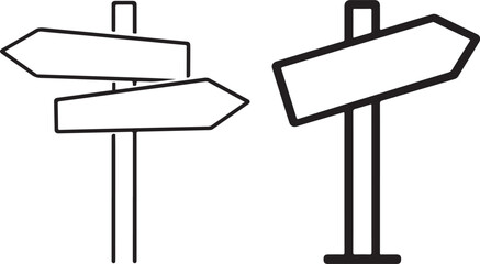 Travel direction sign icon with navigation arrows and route guidance symbols © MdKhalid