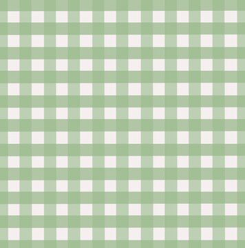Light green and white checkered gingham pattern for modern aesthetic background or creative kitchen fabric textile decoration