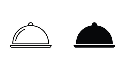 Fototapeta premium Food serving cloche icon for restaurant and catering services