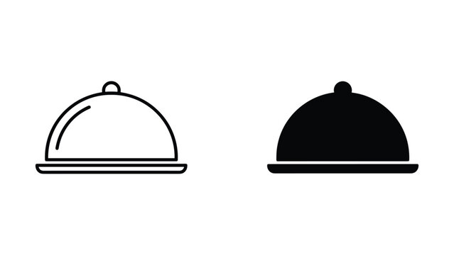 Food serving cloche icon for restaurant and catering services