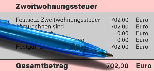 Rechnung über Zweitwohnungssteuer © hkama