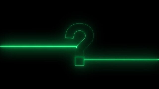 neon Question mark sign Question mark icon asking icon animation.4k resolution abstract.Question mark icon.