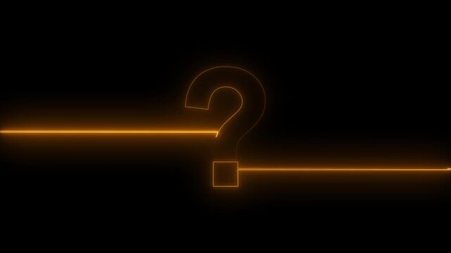 neon Question mark sign Question mark icon asking icon animation.4k resolution abstract.Question mark icon.