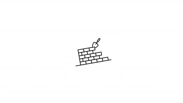 Brick Wall And Trowel Icon