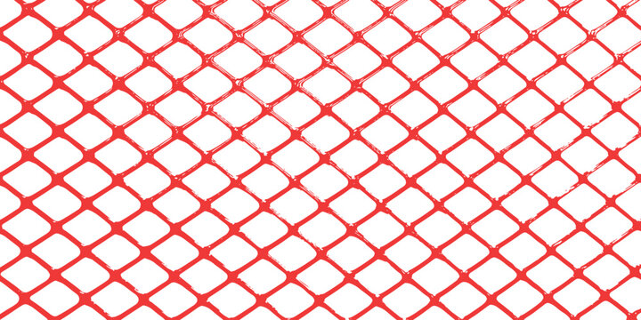 Seamless red wire mesh fence texture pattern with abstract geometric diamond shapes vector graphic illustration background.