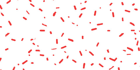 Abstract scattered red sprinkles geometric pattern falling down carelessly on white background vector graphic illustration design © Design House