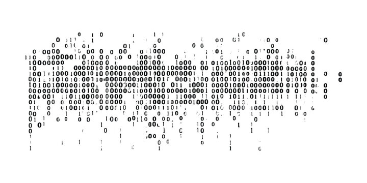 Abstract binary code technology background with scattered zeros and ones digital data vector illustration pattern.