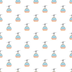 Repeating ski gondola illustration creating a seamless pattern for alpine travel © nsit0108
