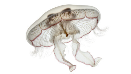 Translucent jellyfish with delicate tentacles, isolated on transparent background © Andrej