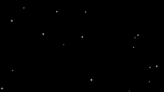 alpha Starry sky particles twinkling stars, twinkle stars background animation effect festive holiday decoration.
White glowing twinkling sparkles, looping background animation. stars twinkling night.