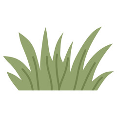 Low wild grass bush mound garden ground vegetation element flat cartoon vector illustration © ImamSetia