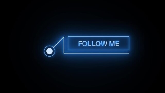 Blue HUD follow me callout animation with futuristic gaming interface overlay motion graphics