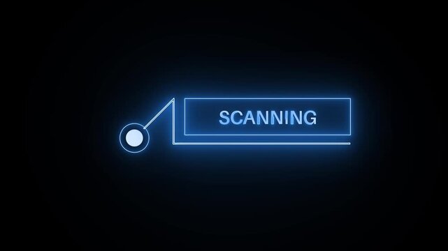 Blue HUD scanning callout animation with futuristic cyber interface motion graphics overlay