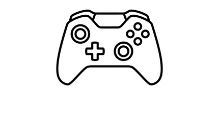 Minimalist outline icon of a video game controller for gaming design. © kabeh slamet