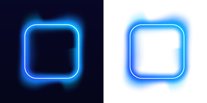 Neon spiral square light frame with dynamic gradient flow, abstract futuristic energy effect for creative digital compositions PNG