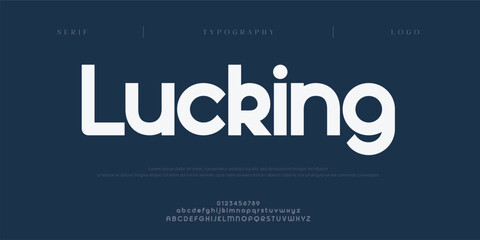 Lucking, Modern minimal abstract alphabet fonts. Typography technology, electronic, movie, digital, music, future, logo creative font. vector illustration © Twinkle 