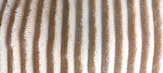 Striped fluffy plush rug fabric texture background  © Pens'K