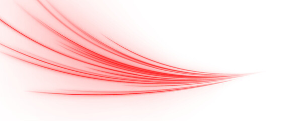 Obraz premium Red neon ribbons twist over nighttime highways. Glowing motion lines convey dynamic urban speed and energy. Futuristic PNG design for sci-fi visuals.