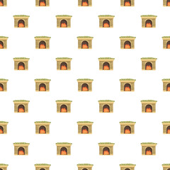Fototapeta premium Fireplace with burning fire creating a warm and cozy repetitive background pattern