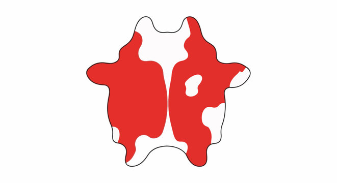 Stylized abstract representation of a red and white cowhide