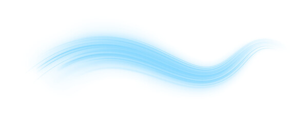 Cyan and teal curved lights streak diagonally across dark streets. Glowing particles scatter, showing motion and speed. Futuristic PNG for energetic city visuals. © kleinstock