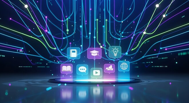 EdTech Education Technology e-learning online learning internet technology concept 3d illustration