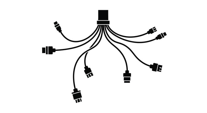 cable splitter silhouette on a white background