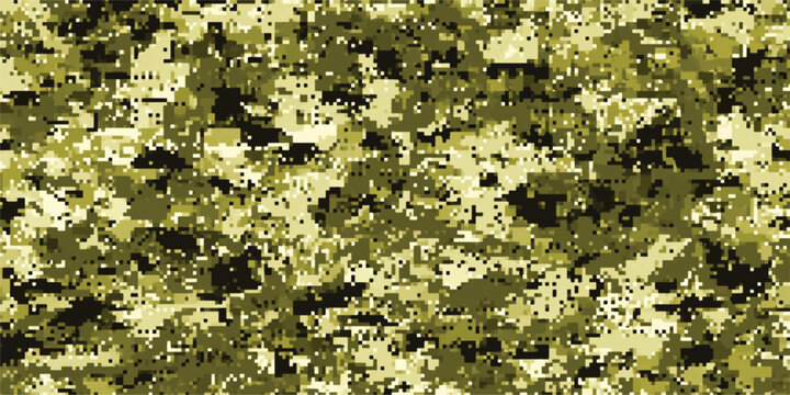 Digital pixel camouflage pattern. Military texture background. 