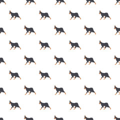 Fototapeta premium Doberman pinscher dogs creating a repeating pattern for textile and wallpaper design