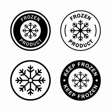 Frozen products sign. Keep cold. White background.