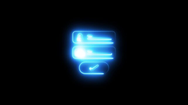 Glowing neon digital login form interface animation