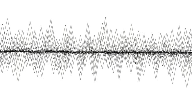 Abstract sound wave pattern, dynamic audio visualization, digital signal, rhythm concept