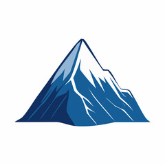Fototapeta premium Stylized Blue Mountain Peak with Snow