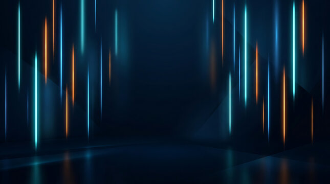 Abstract Blue and Orange Light Streaks Create a Futuristic Neon Glow Background