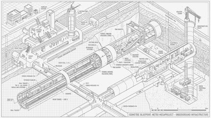 Fototapeta premium Detailed illustration of industrial pipeline system with machinery and equipment