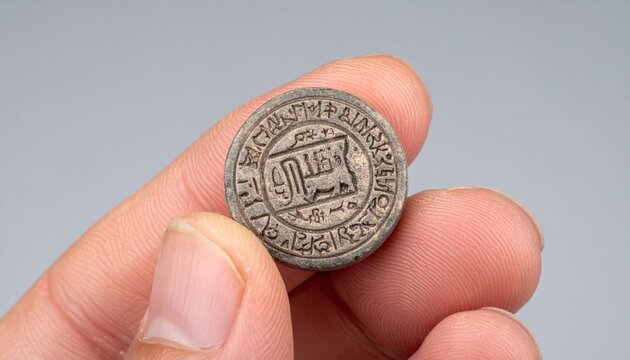 Small ancient Indus Valley civilization artifact featuring undeciphered script and intricate carving held in hand