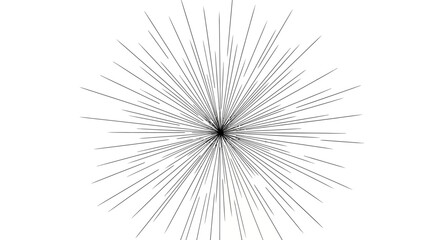 Obraz premium Abstract Starburst Pattern, Radial Lines, Geometric Explosion, Black and White