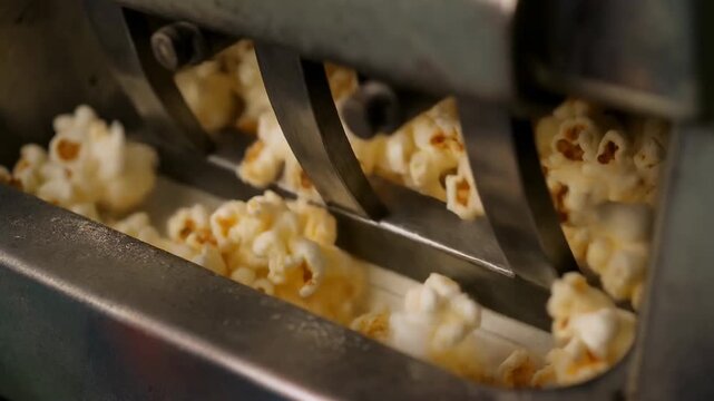 Metal machine dispenses fresh popcorn