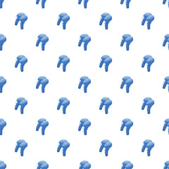 Obraz premium Blue hairdryer seamless pattern representing hair care equipment