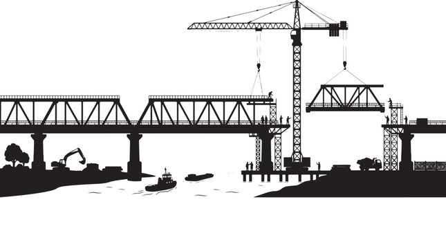 Construction tower crane lifting cargo container vector icon for urban real estate development commercial building infrastructure engineering and logistics site management concepts