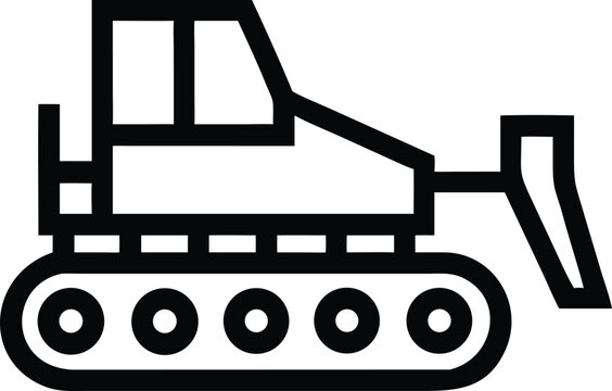 Powerful tracked bulldozer machinery with a large front blade for pushing and moving earth